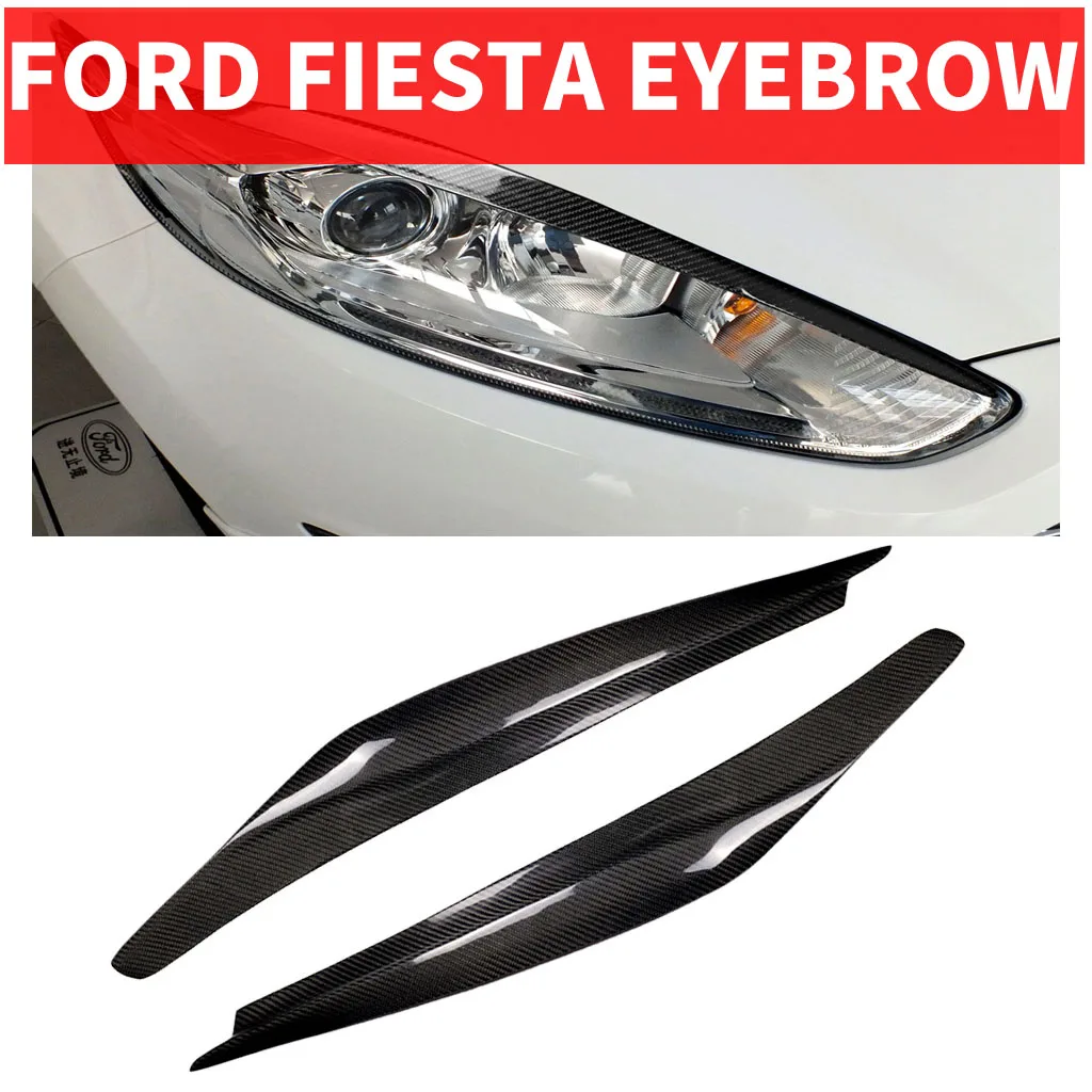 2 шт. автомобильный Стайлинг Настоящее углеродное волокно фары для бровей Веки FORD