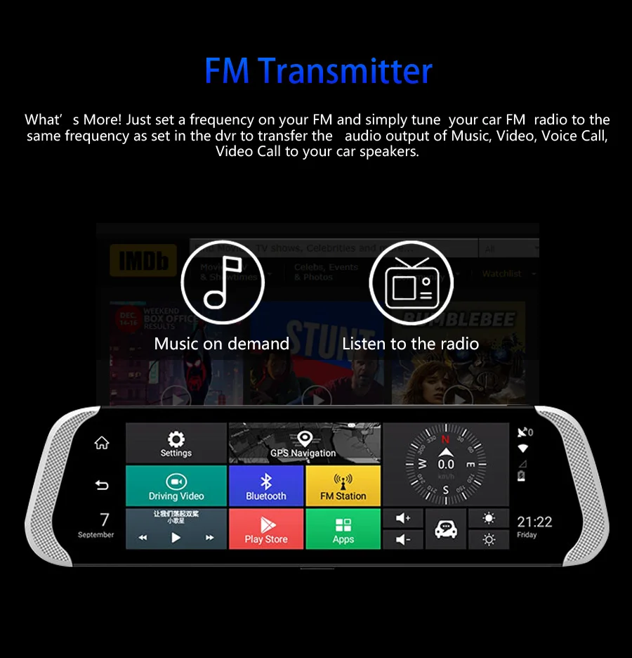 Fansicouk 10 ''Android 4G зеркало заднего вида Автомобильный видеорегистратор FHD 1080P ADAS gps двойной видеорегистратор dvr авто камера регистратор видео рекордер 786