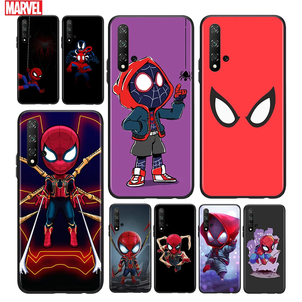 

Marvel Anime Spiderman For Huawei Honor 10 20 30 10i 20i 30i 10X V20 V30 20S 30S 30i X10 Pro Lite Black Silicone Soft Phone Case