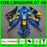 new abs motorcycle full fairings kit for honda cbr600rr f5 2007 2008 cbr600 rr cbr 600rr 07 08 bodywork fairing set blue shark