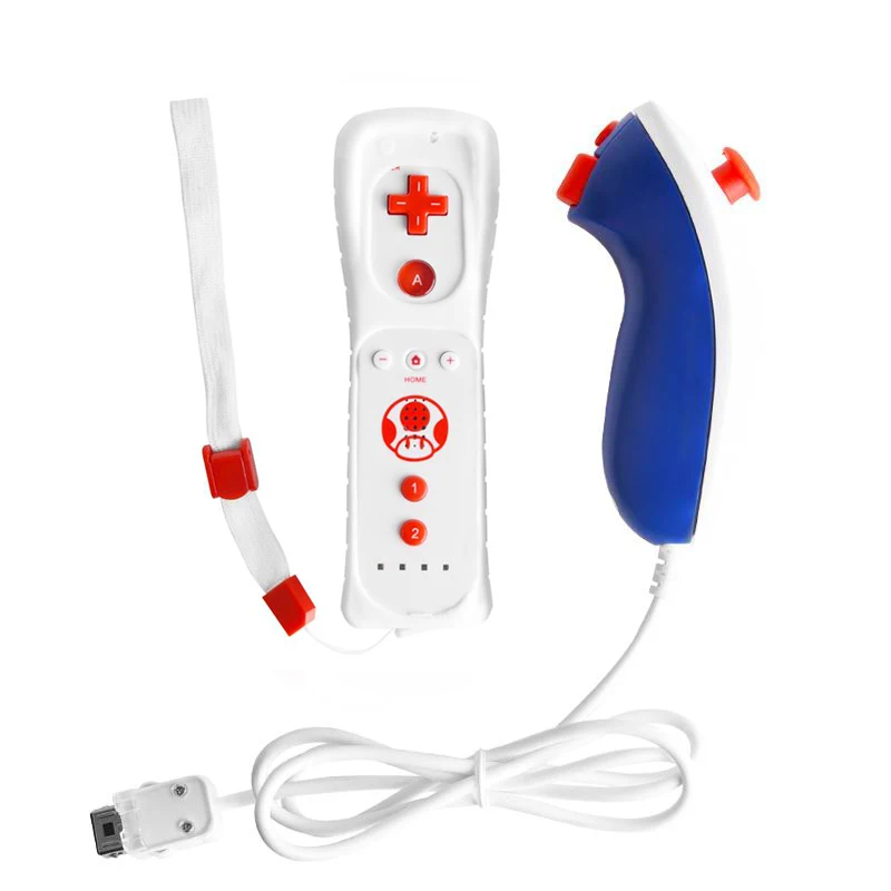 

2 in 1 Motion Plus Wireless Remote Controller Nunchuk for Nintendo Wii Nunchuck Built-in Motion Plus Gamepad with Motion Sensor