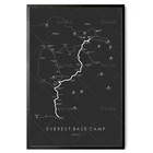 Постер Эверест, поход в базовый лагерь, карта по тропе EBC, походы в непальский лагерь Эверест, новые приключения, арт-карта по тропе