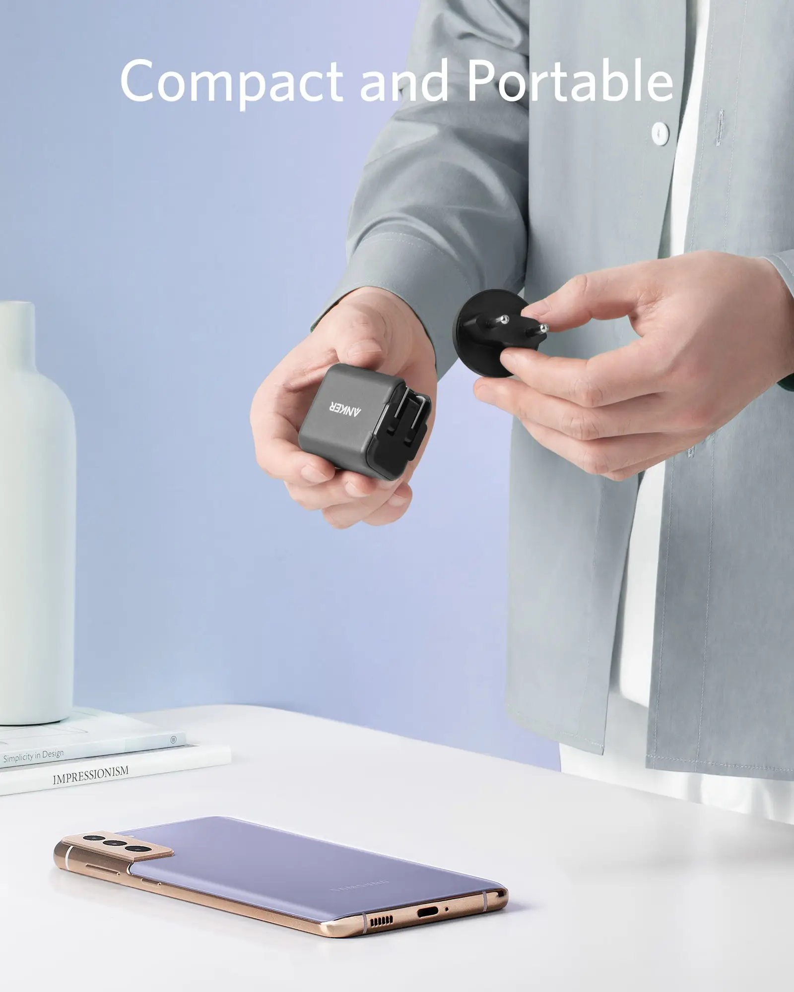 Сетевое зарядное устройство Anker с USB-портом для быстрой зарядки Samsung Galaxy S21/S21 +/S21