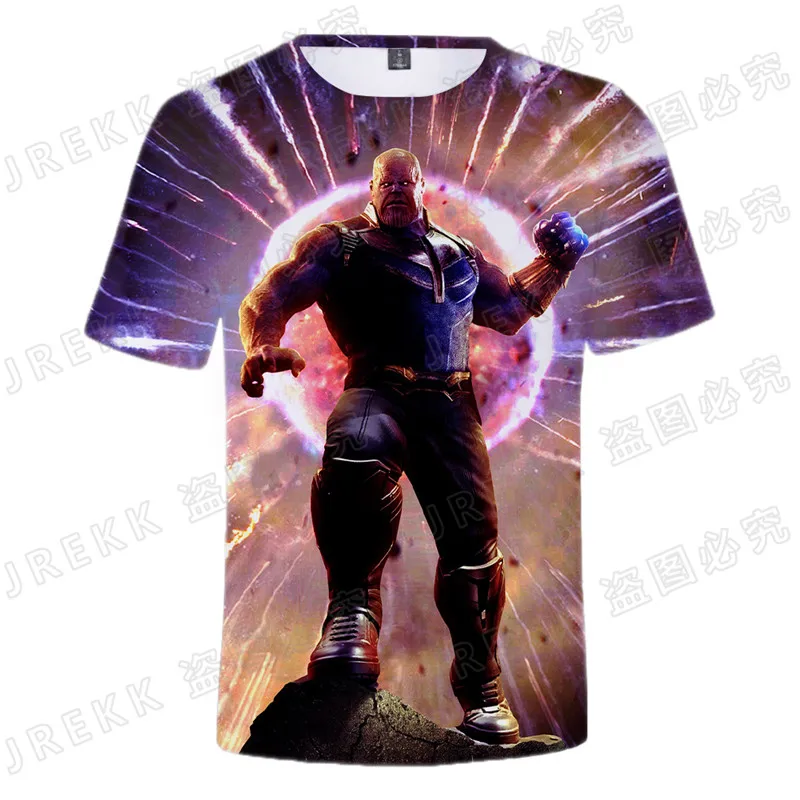 Футболка Thanos для мужчин и женщин Новинка лета 2021 забавная футболка с 3D принтом