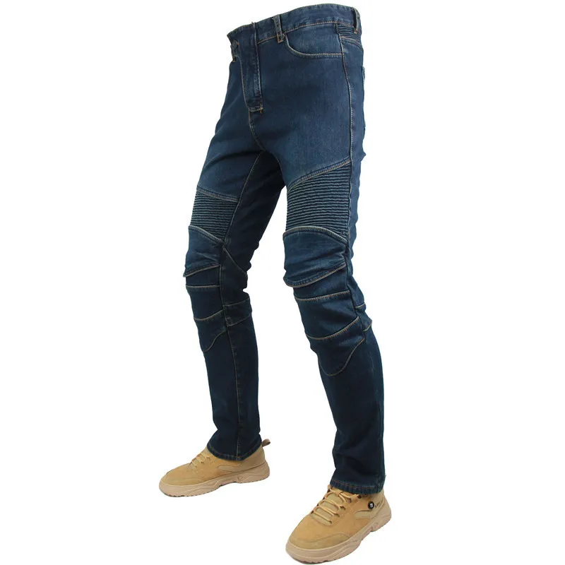 Plus velvet blue motorcycle racing rider trousers hockey pants cycling protective knee pads | Автомобили и мотоциклы
