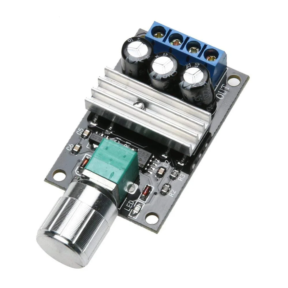 

DC 6-28V 12V 24V 3A PWM Motor Speed Controller Regulator Adjustable Variable Speed Control Switch Fan DC Motor Governor Tools