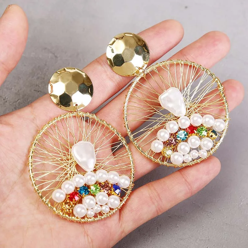 Женские серьги ручной работы в стиле барокко модные геометрические форме капли