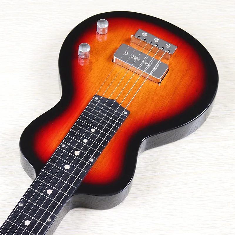 

Hawaiian guitar electric guitar neck through 34 inch mini guitar sunburst color 6 string electric guitar 26 frets travel guitar