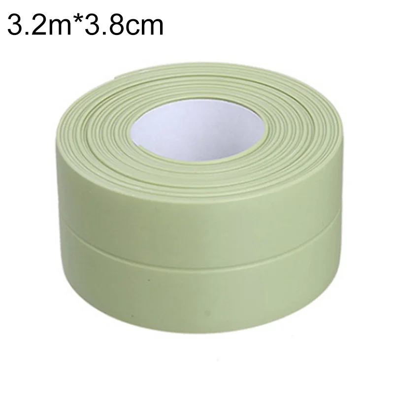 green 3.2mx3.8cm Резиновые водонепроницаемые уплотнительные полосы герметик клейкие ленты плесени устойчивые самоклеющиеся Туалет зазор угловая линия наклейка для кухни ванной комнаты - Цвет: green 3.2mx3.8cm