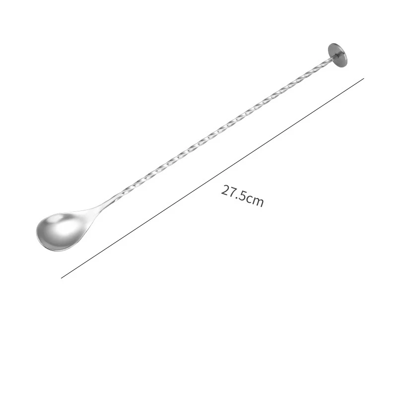 

High Quality Stainless Steel Cocktail Bar Spiral Pattern Drink Shaker Muddler Stirrer Twisted Mixing Spoon Kitchen Tableware