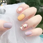Декоративные матовые накладные ногти с цветами, 24 шт