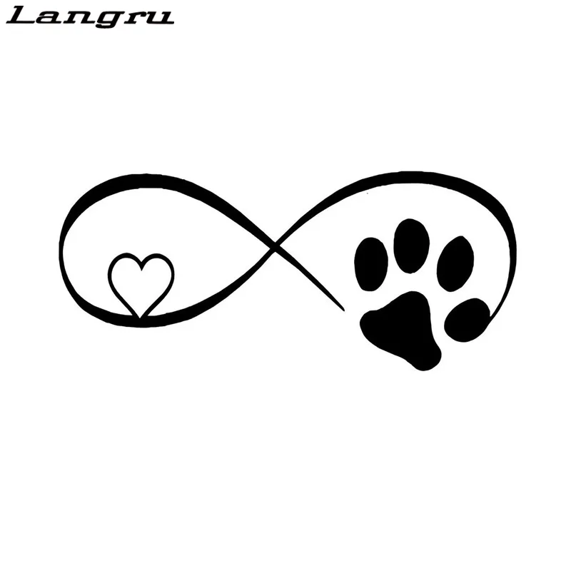 Langru собака кошка лапа любовь окна автомобиля декоративные наклейки креативные
