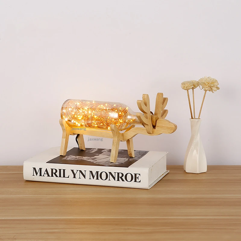 Современные светодиодсветодиодный деревянные настольные лампы в скандинавском