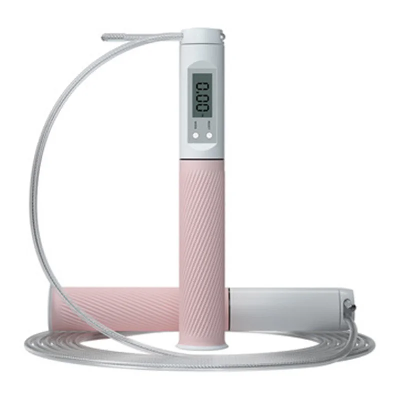 

Electronic non-slip handle skipping rope with adjustable counter for exercise skipping training