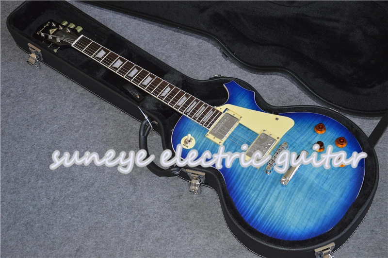 Suneye гриф из розового дерева Электрогитары с тигр огонь покрытие тремоло Floyd Rose