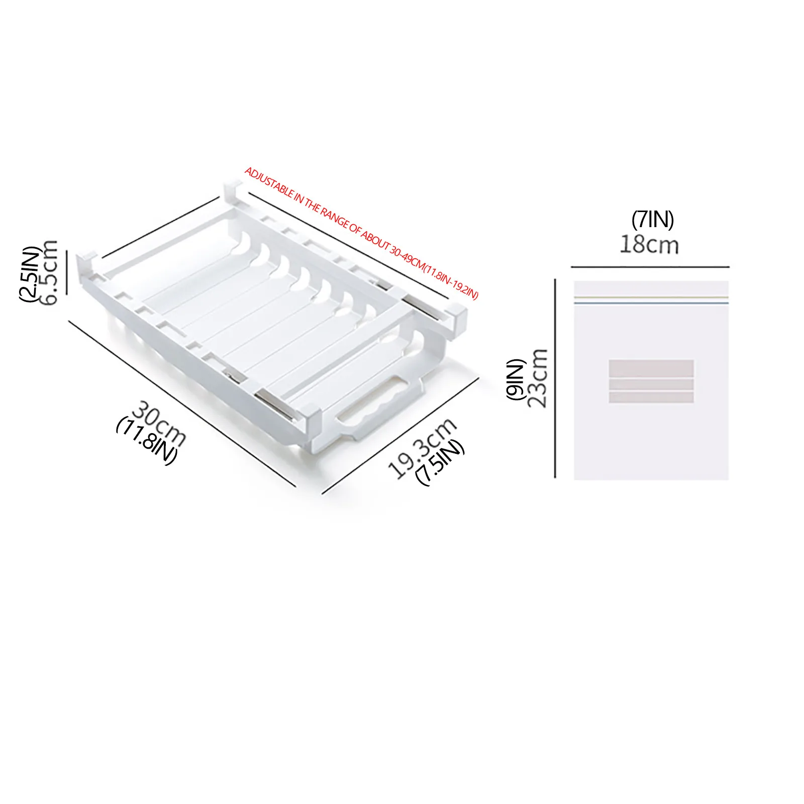 

Food Sealed Bag Storage Rack Rail Storage Danger Refrigerator Drawer Storage Food Container Holder Fridge Organizer Racks