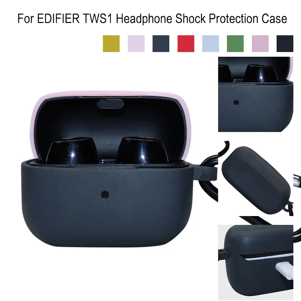 HIPERDEAL силиконовый чехол для EDIFIER TWS1 Bluetooth наушники защитный с карабином TWS2