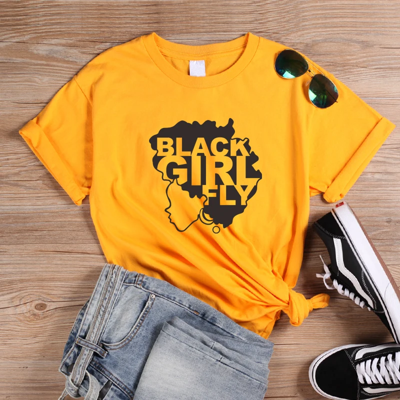 ONSEME Africa Map Graphic T Shirt Hipster Afro Lady Print Shirts Black Girl Fly Slogan Tshirt Women Streetwear Melanin Tees | Женская