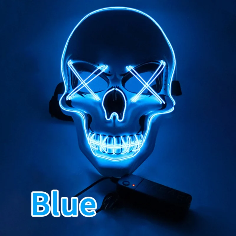 Волшебная светодиодная маска на Хэллоуин неоновые светодиодсветодиодный