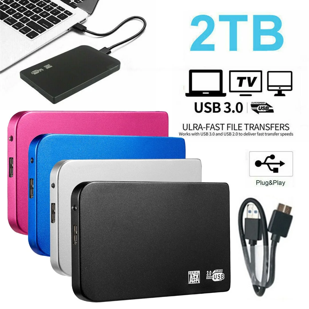 

Portable USB 3.0 Hard Disk High-speed Capacity 2TB External Hard Drive Disks HDD Ultra Slim 2.5" Fit For PC Laptop