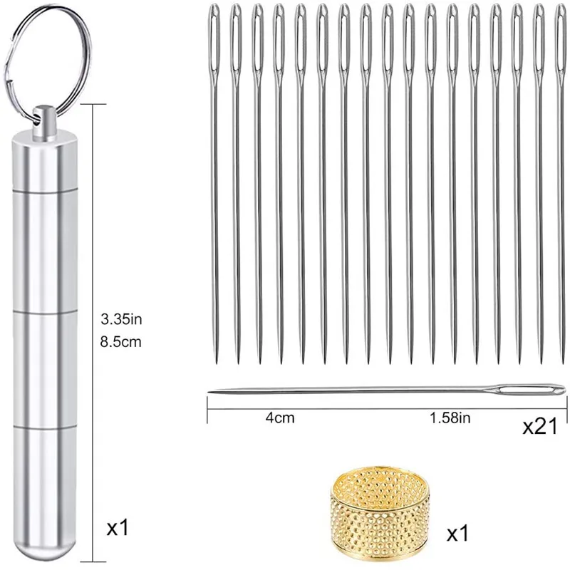 Nonvor 21 шт. большой глаз иглы для рукоделия вышивка гобелены домашний шерсть DIY кожа