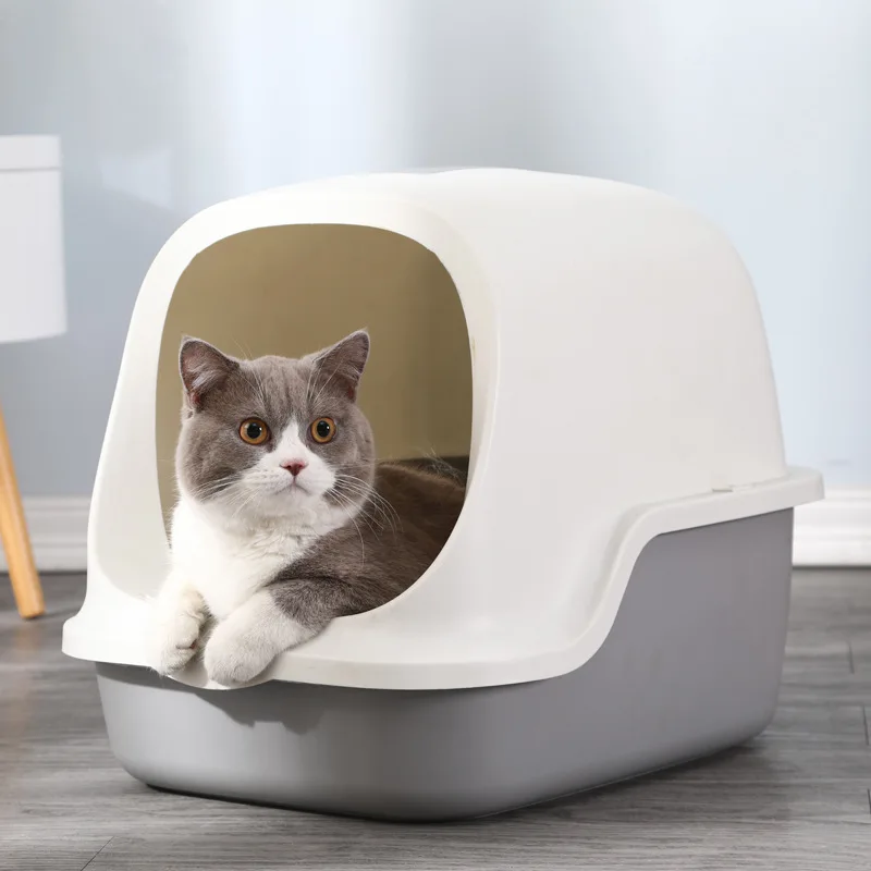 

Fully Enclosed Pet Bedpan Cat Toilet Box Large Anti-spatter Cat Litter Box With Scoop Easy To Clean Pet Supplies & Pet