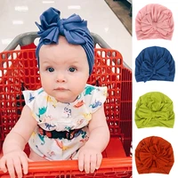 4 colors baby hat cotton bow turban hat baby photography props kids beanie infant accessories baby cap for girls boy child hats
