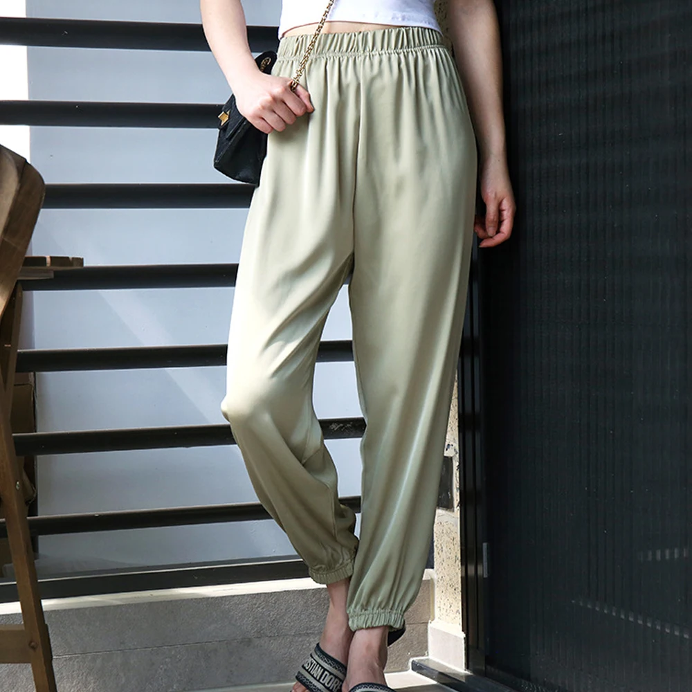 

Женские брюки в стиле Харадзюку, летние крутые свободные тонкие брюки, однотонные повседневные спортивные брюки с широкими штанинами, мешк...