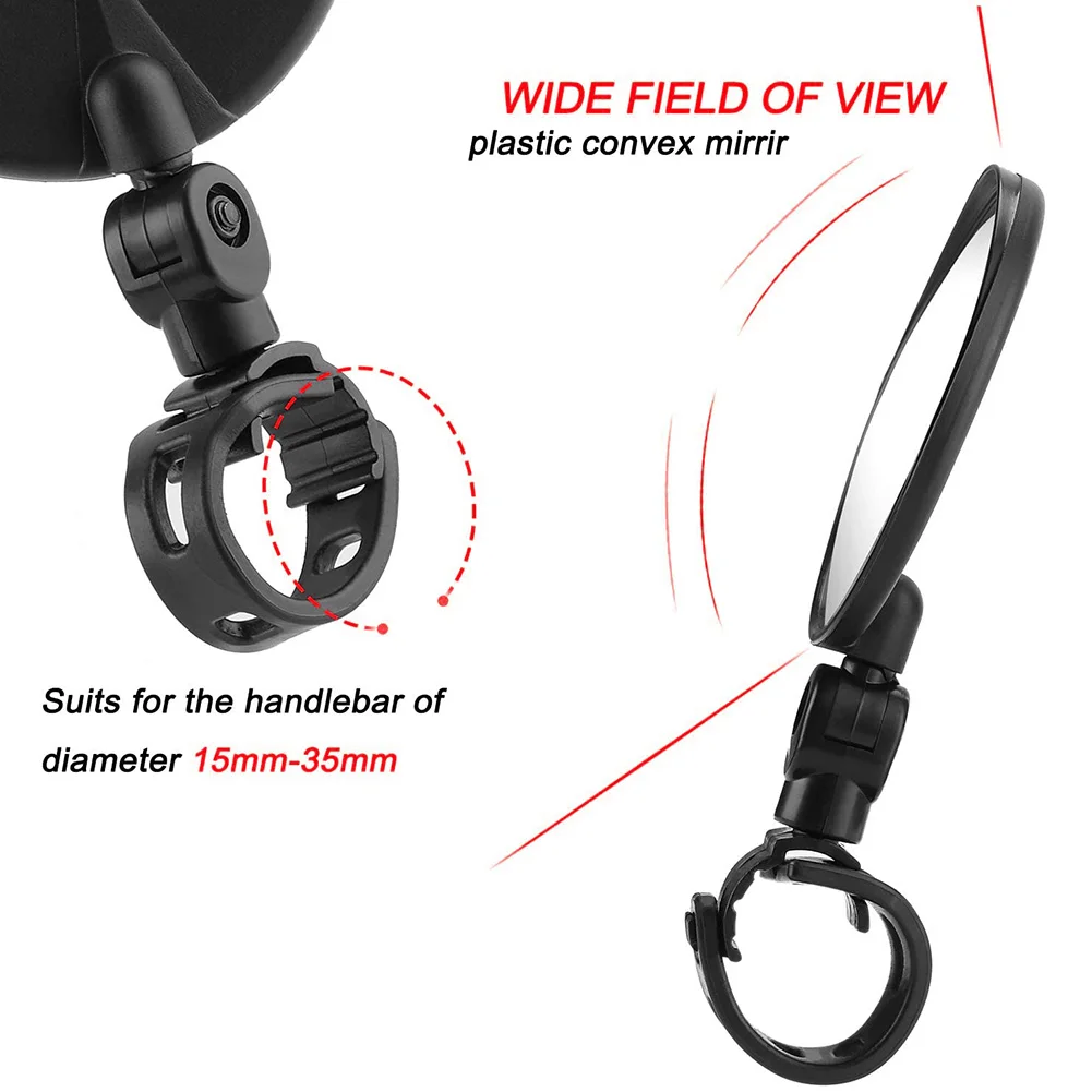 Зеркало заднего вида для езды на велосипеде регулируемое поворотное круглое