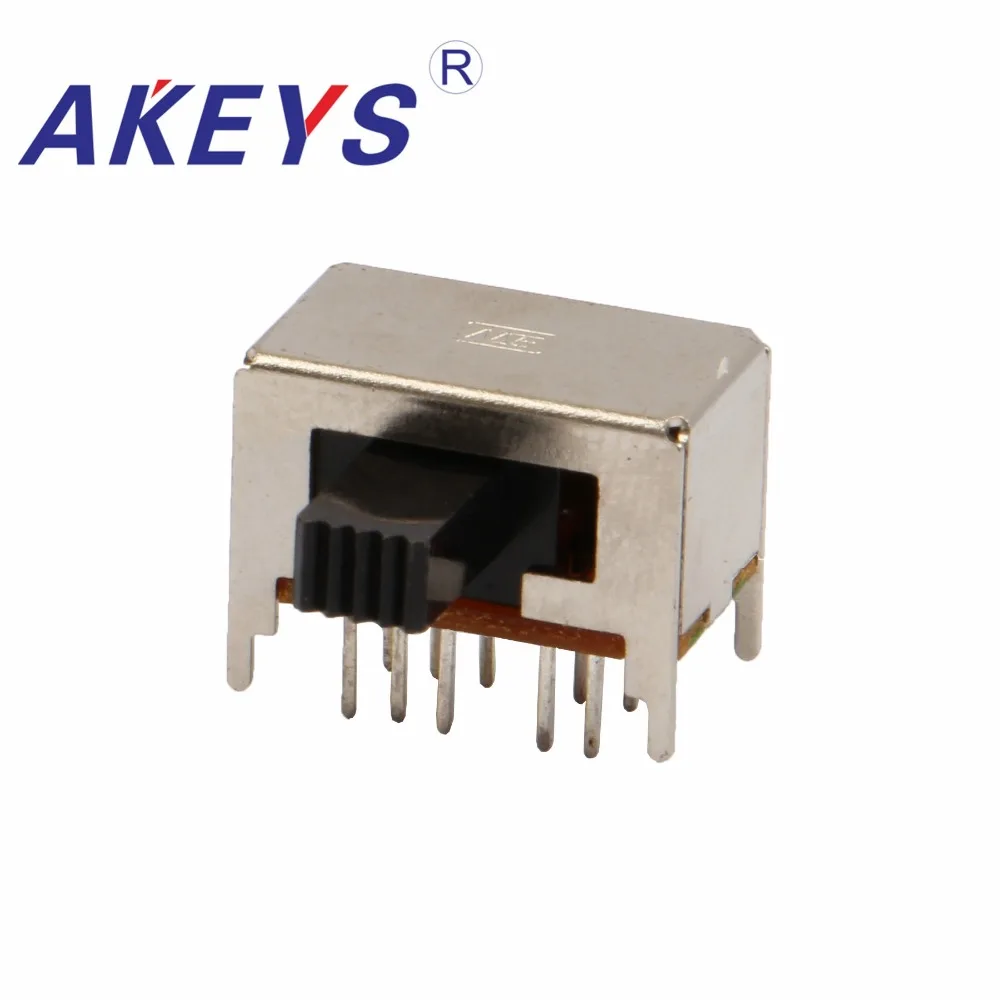 

10PCS SK-24D04 2P4T Double pole four throw handle heights 8.0mm slide switch side insert 10 pin with 4 fixed pin