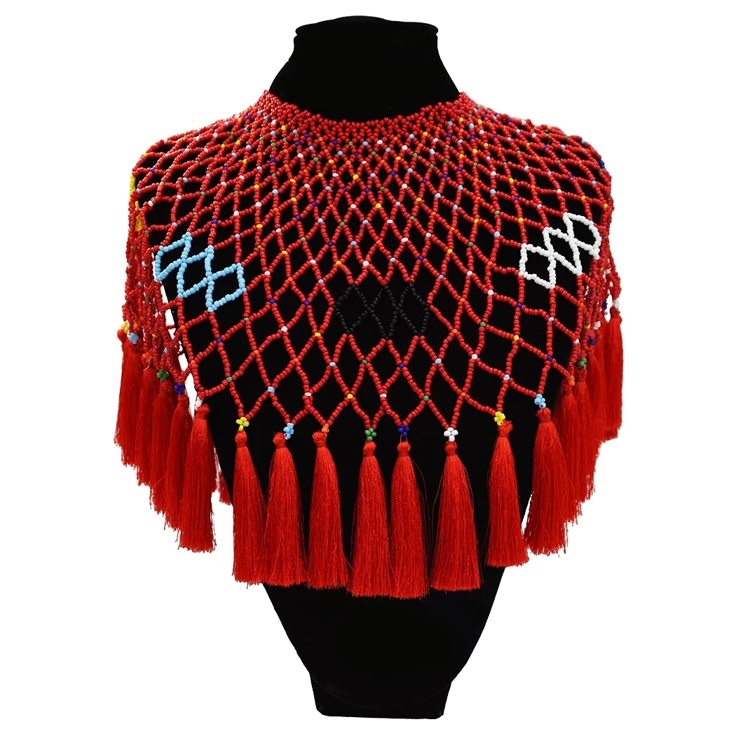 ЮАР многоцветное ожерелье-чокер из полимерного бисера для женщин большой