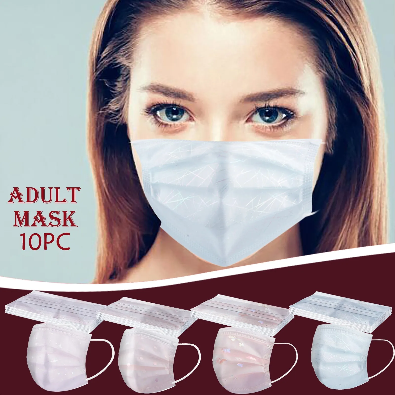 

10 шт., одноразовые маски для лица с цветами