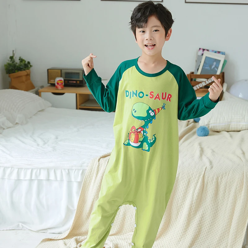 Children Onesie Kids Dinosaur Pajamas Cartoon Printed Blanket Sleepers Baby Spring Autumn Boys Jumspuit Homewear Clothing