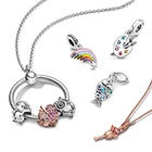 Ожерелье женское из серебра 925 пробы, с круглым кулоном