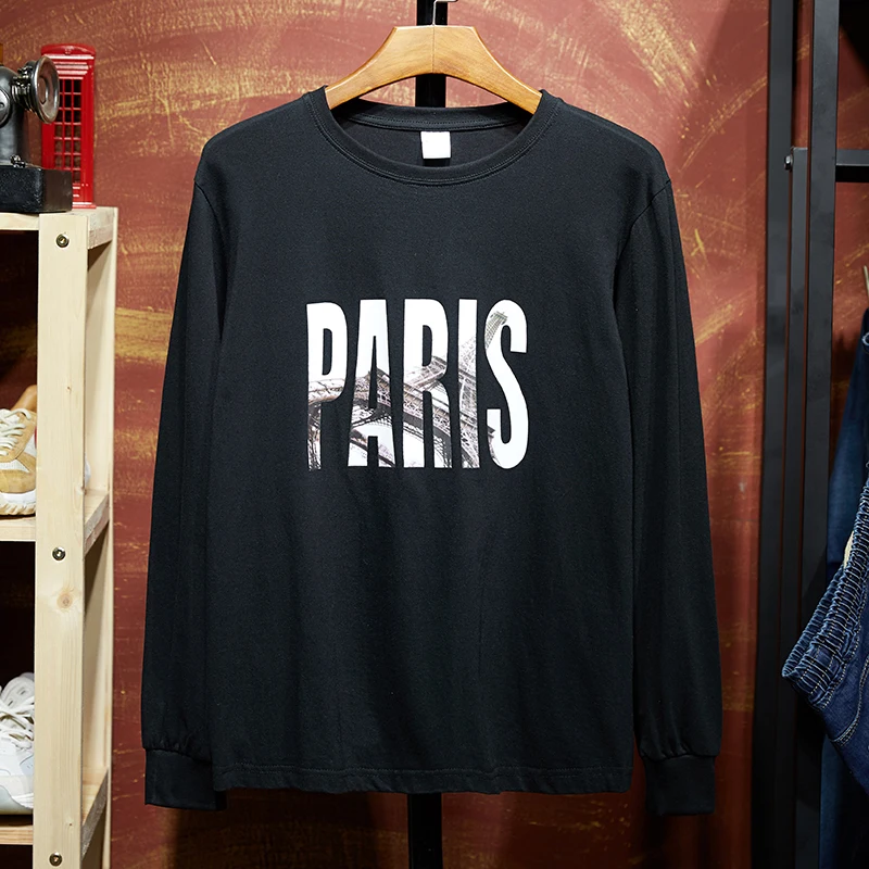 Мужская свободная футболка с длинным рукавом Повседневная хлопковая Футболка