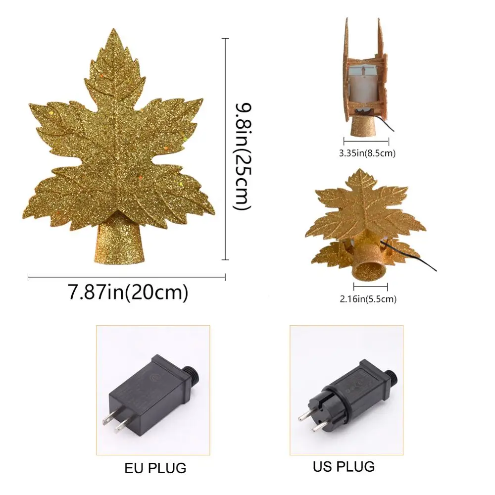 

2020 New Moving Snowflake Lights Led Tree Top Star Projection Lamp Leaf Type Snowstorm Christmas Tree Top Lamp