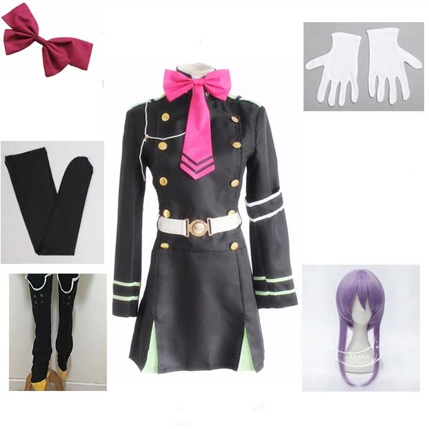 

Japanese seraph anime from the end owari no hiph hiiragi shinoa cosplay costumes complete uniform ensemble Seraph of the end