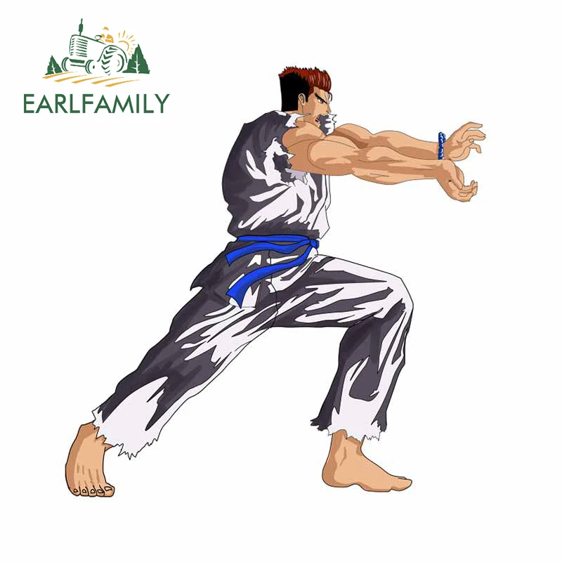

EARLFAMILY 13cm x 8.6cm for Fighter Hadouken Anime Car Stickers Personality Trunk Laptop Windows Decoration Vehicle SUV Decal