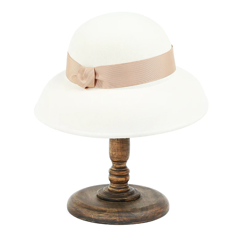 

2021 New Fashion Winter Wool Felt Cloche Fedora Hat for Ladies Church Party