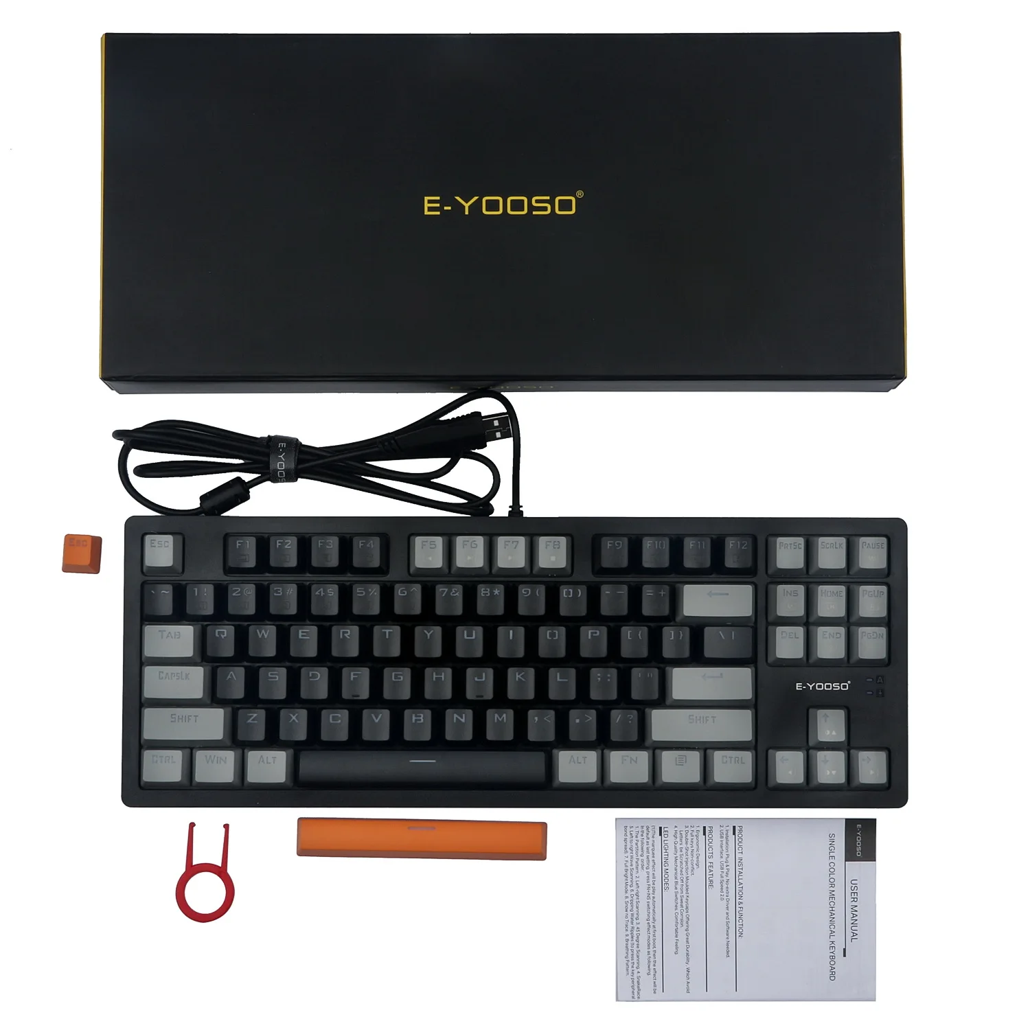 Механическая клавиатура HUO JI K-620 TKL с RGB-подсветкой и светодиодной подсветкой