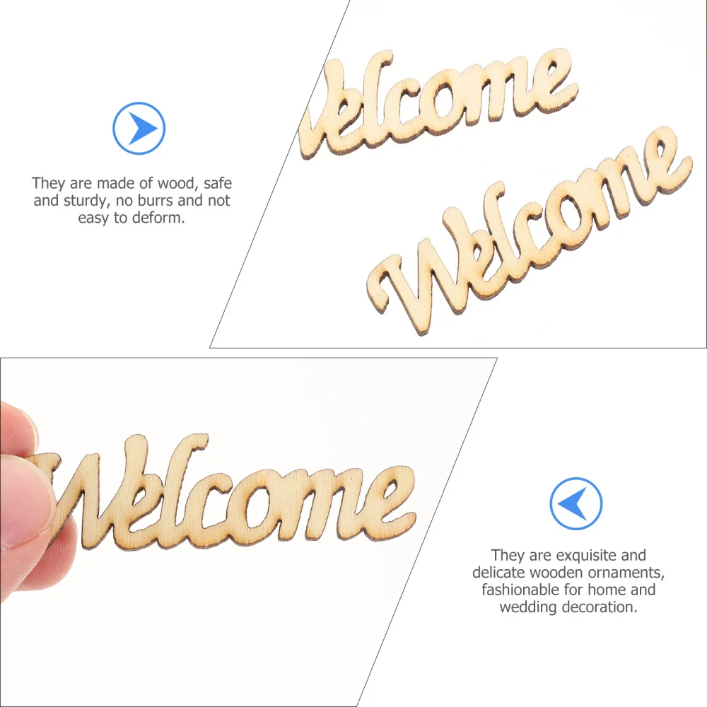 

30pcs Unfinished Welcome Wood Cutout Wedding Party Hanging Accessories