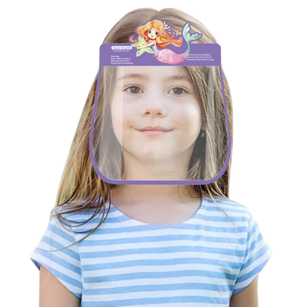 Transparent Face Shield Children Full Mask Protector Splash-proof Dust-proof Cover Cartoon Safety Protective Masks d23 | Безопасность и