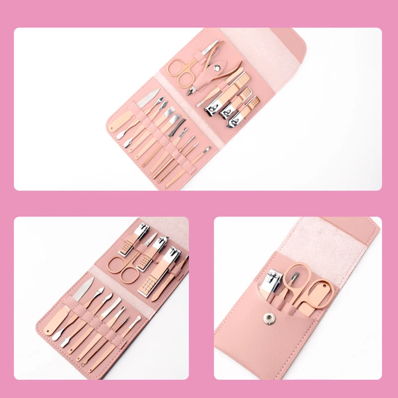 

4-12-16pcs Nail Manicure Set Scissors Steel Stainless Pedicure Tool File Care Travel Hygiene Kit Nail Trimmer Cutter Tool Set