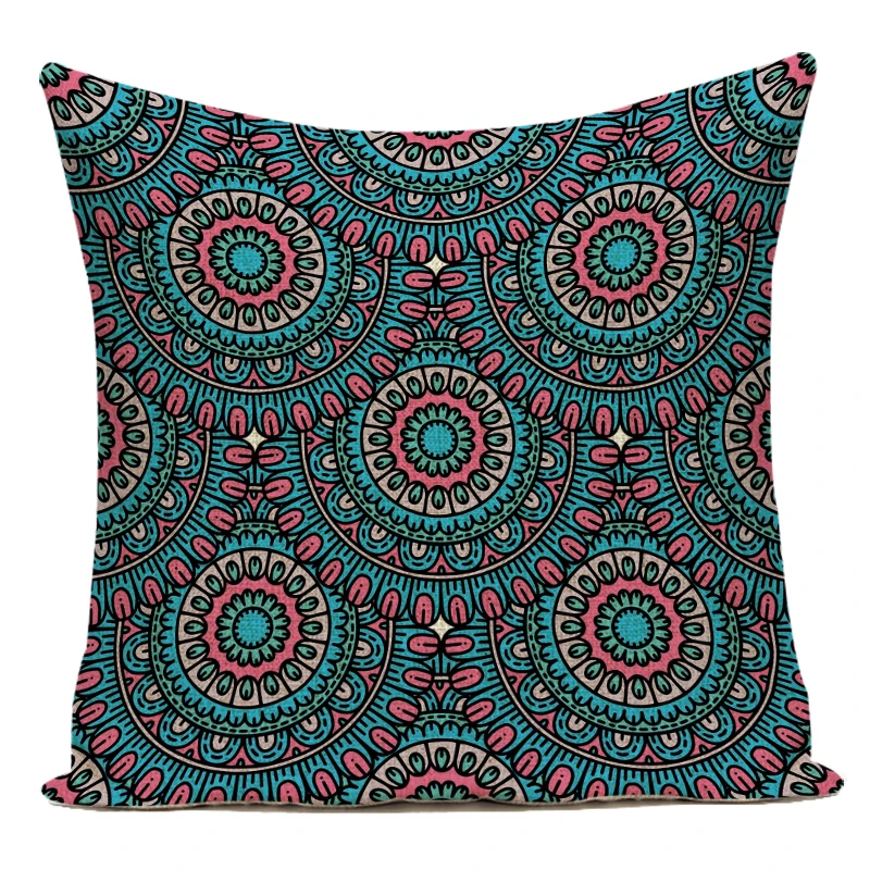 Boho Geometric Mandala Throw Pillows Case Polyester Square Sofa Pillow Covers Decorative Cushion Cover for Living Room | Дом и сад