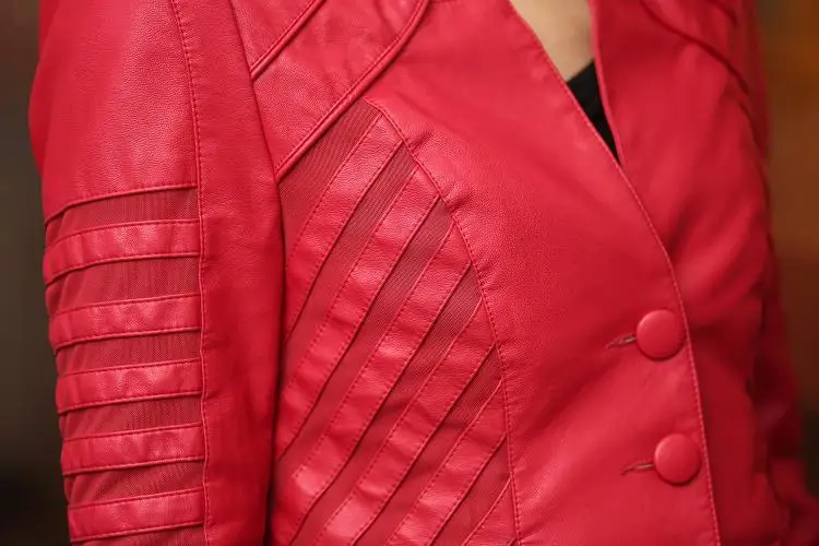 

2019 New Women Leather Coats Plus Size 5xl Autumn Slim Long Sleeve Punk Biker Moto Black Faux Leather Jacket A8001