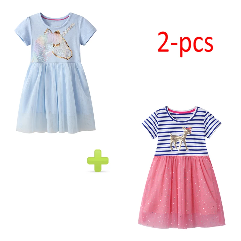 

Детское летнее хлопковое платье с коротким рукавом, на возраст 2-7 лет