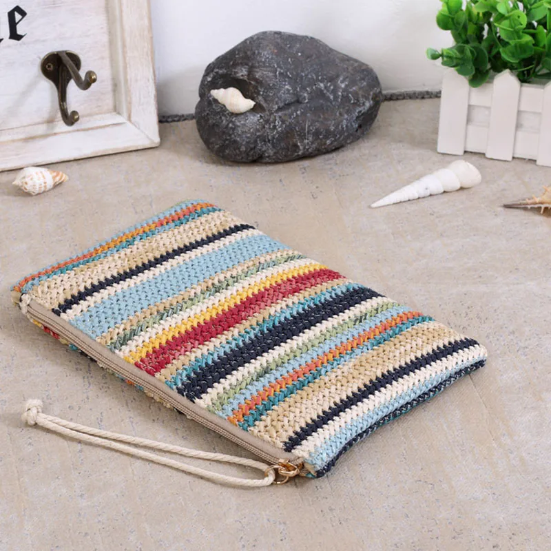 2020 летняя новая полосатая Соломенная Сумочка простая модная плетеная женская