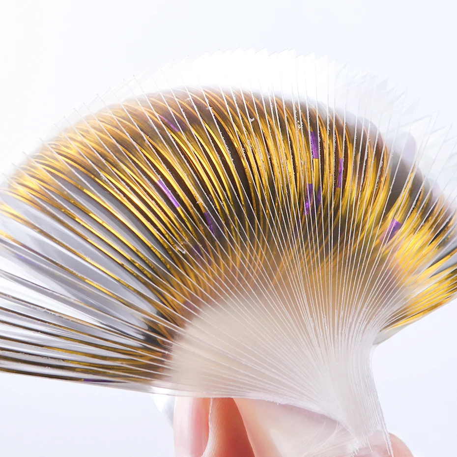 

0.5mm Gold Silver Nail Art Striping Tape Line Stickers Laser Strips Nail Adhesive Decal Foils Manicure Decorations Tips NT1009-1