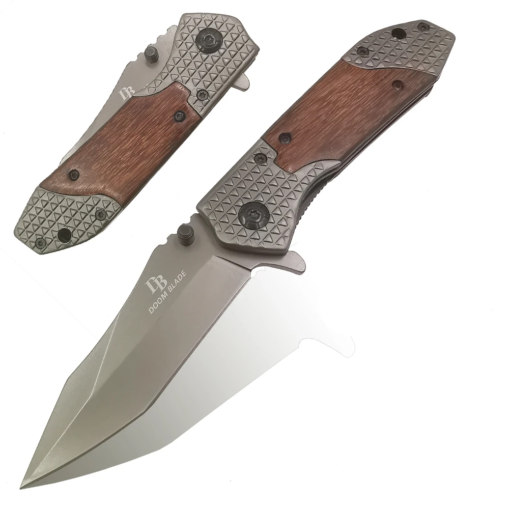 Открытый складной нож со стальной ручкой портативный для кемпинга ножи