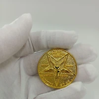 new lucifer morning star satan pentecost coin sheep head logo commemorative coin zodiac commemorative